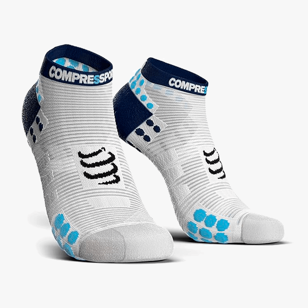 Calcetines Compressport Blanco y Azul